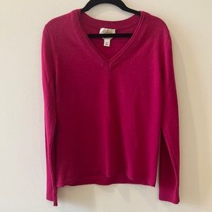 Talbots vintage 100% Pure Merino Wool Pink Pullover Sweater with flaws